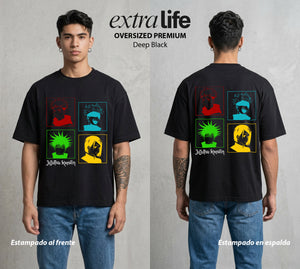 El Arte de las Maldiciones | Los Brujos del Bien #01798 - Playera Oversized Premium | Deep Black - Foto en modelo