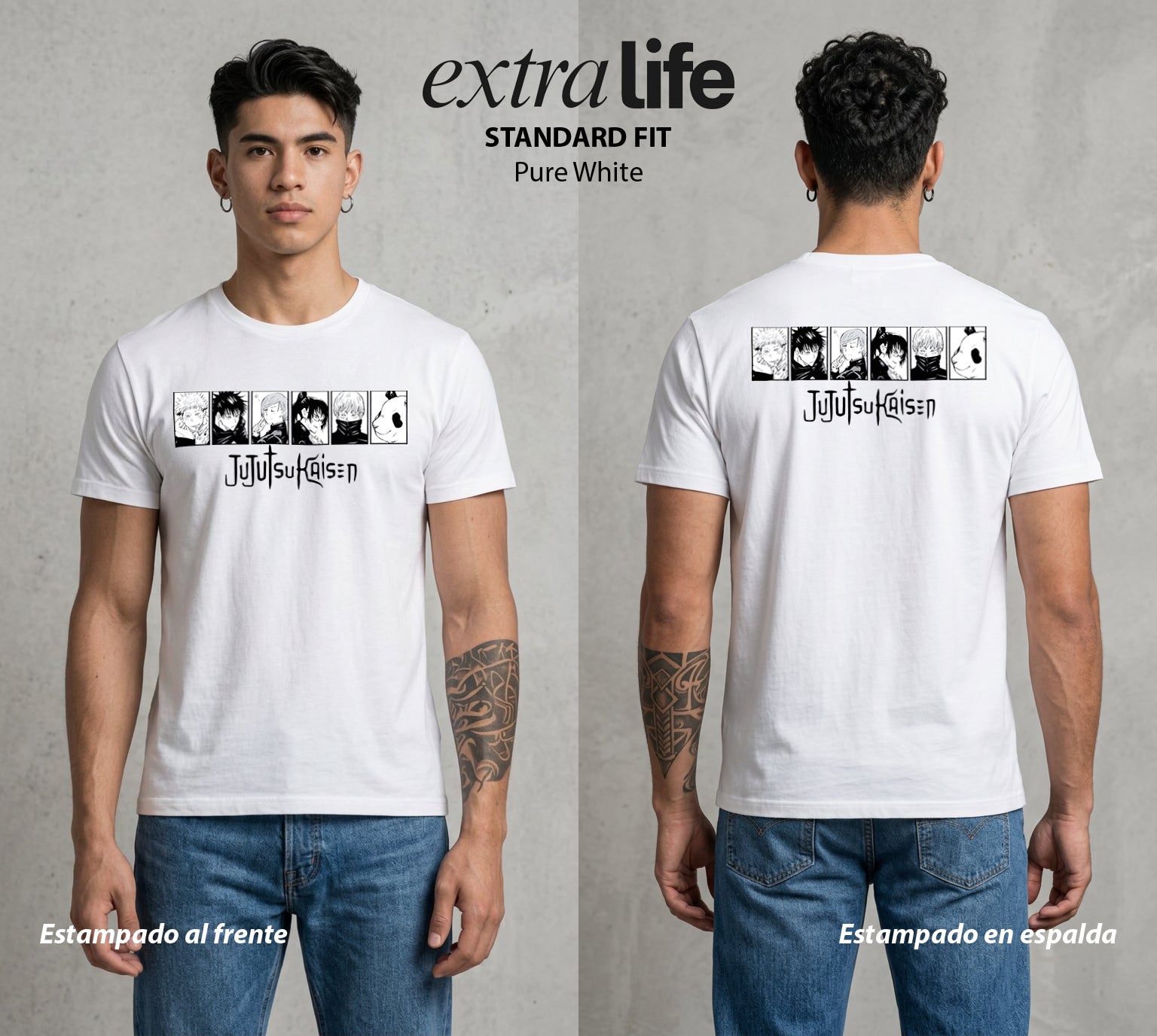 El Arte de las Maldiciones | Los Brujos y Maldiciones #01801 - Playera Standard Fit | Pure White - Foto en modelo