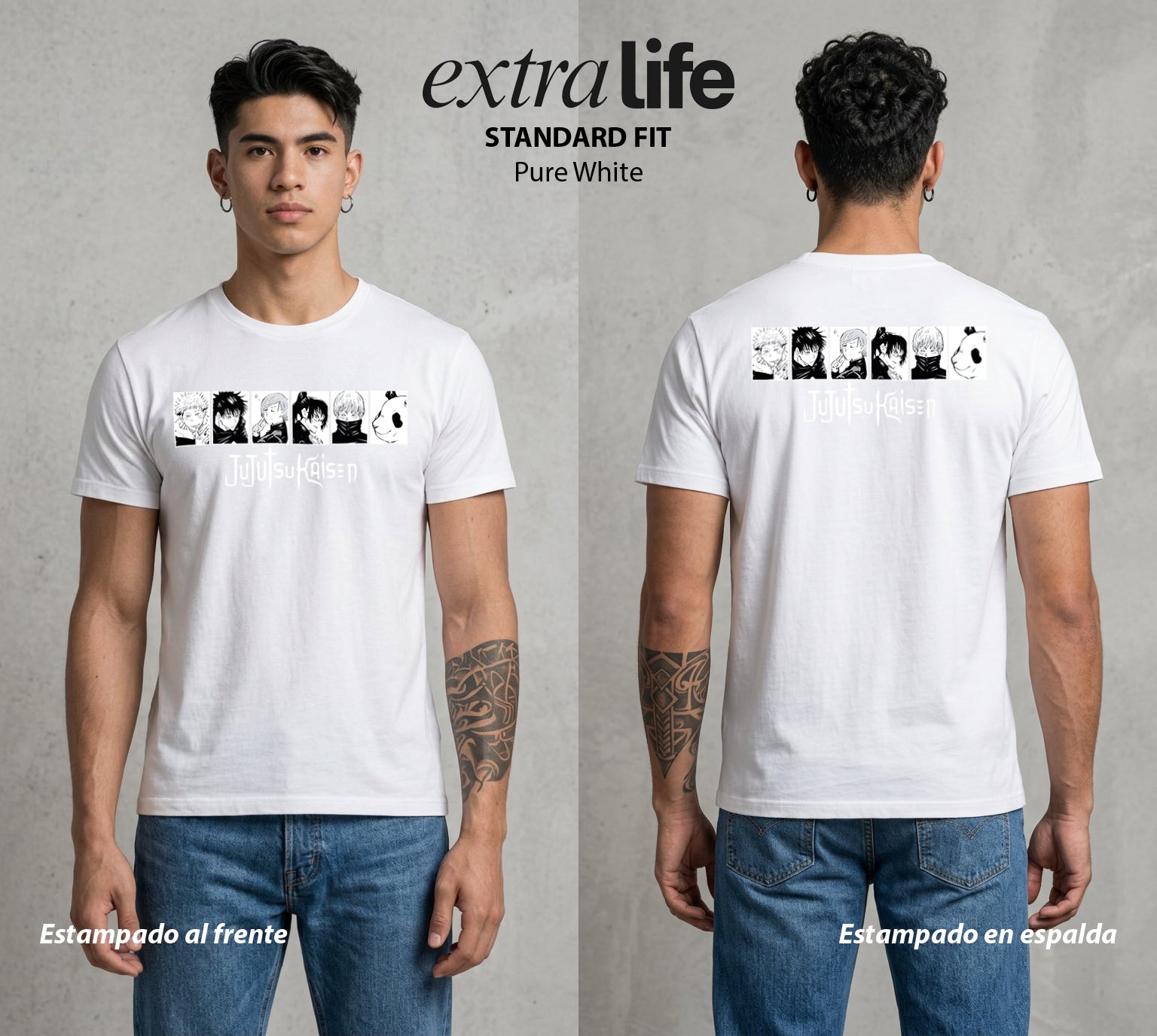 El Arte de las Maldiciones | Los Brujos y Maldiciones #01803 - Playera Standard Fit | Pure White - Foto en modelo