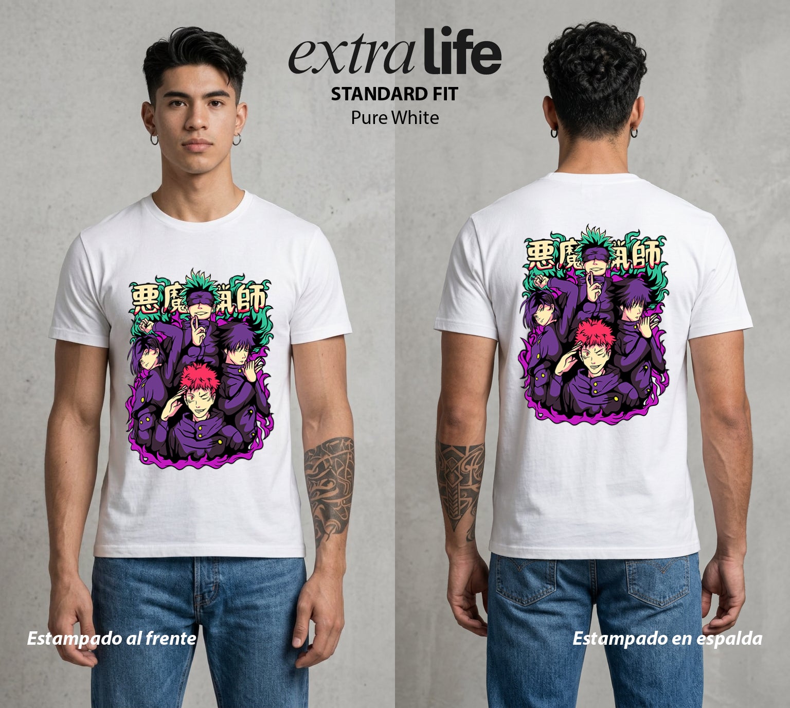 El Arte de las Maldiciones | El Equipo del Arte #01804 - Playera Standard Fit | Pure White - Foto en modelo
