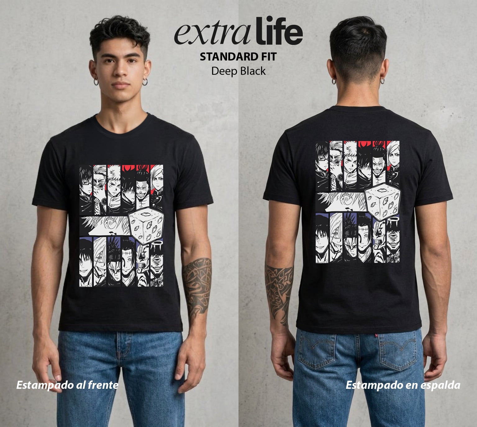 El Arte de las Maldiciones | Los Brujos y Maldiciones #01805 - Playera Standard Fit | Deep Black - Foto en modelo