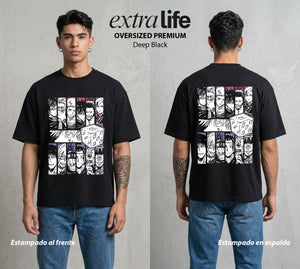 El Arte de las Maldiciones | Los Brujos y Maldiciones #01807 - Playera Oversized Premium | Deep Black - Foto en modelo