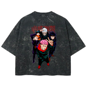 Playera streetwear premium de anime y gaming ExtraLife MX, corte boxy deluxe mineral wash heavyweight en color Acid Wash, moda urbana mexicana de culto.