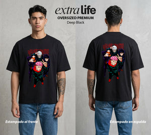 El Arte de las Maldiciones | El Equipo del Arte #01808 - Playera Oversized Premium | Deep Black - Foto en modelo