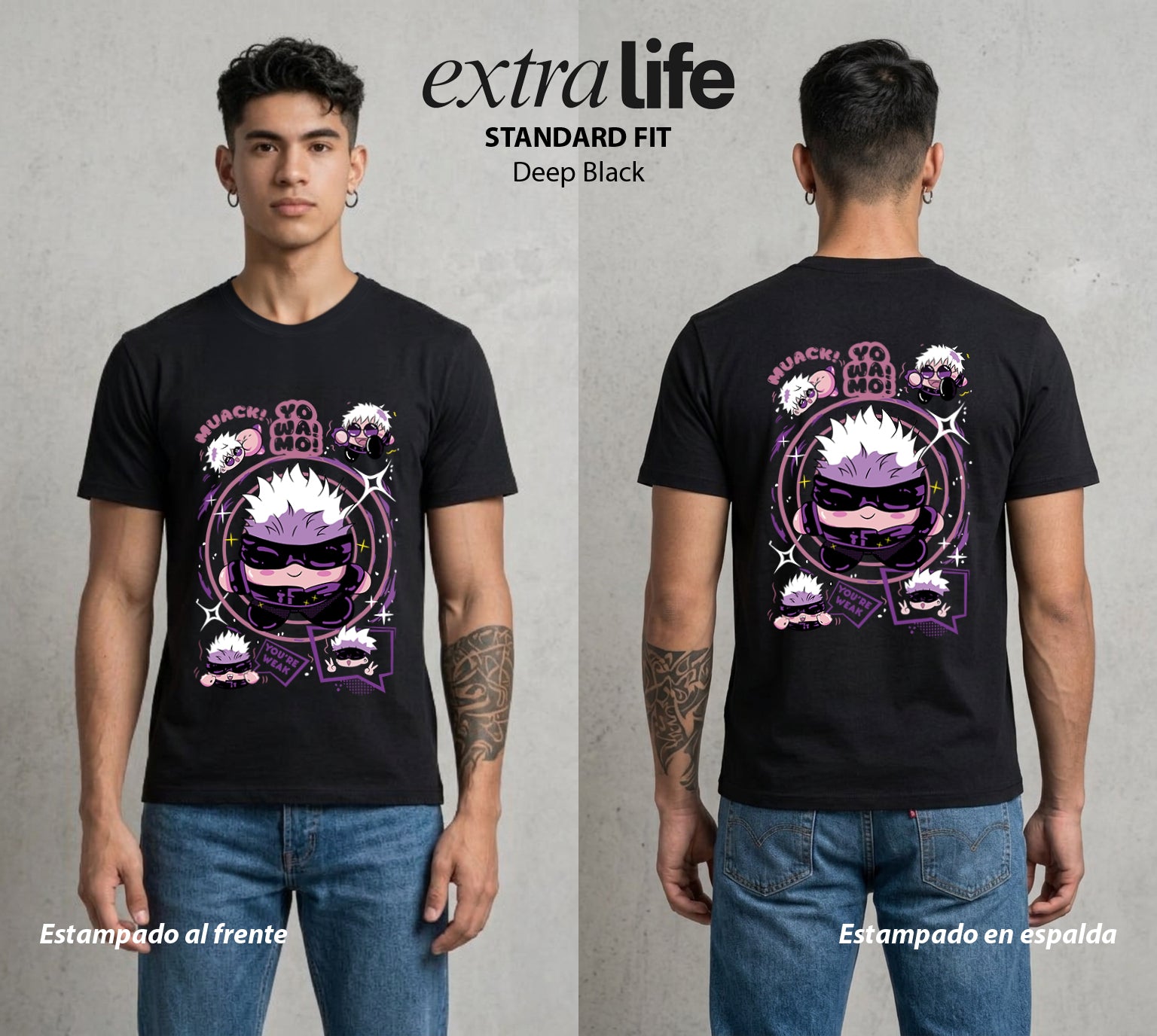 El Arte de las Maldiciones | El Infinito Absoluto Chibi #01810 - Playera Standard Fit | Deep Black - Foto en modelo