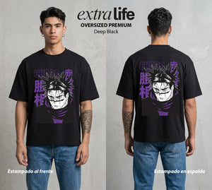 El Arte de las Maldiciones | El Hermano de Sangre #01813 - Playera Oversized Premium | Deep Black - Foto en modelo