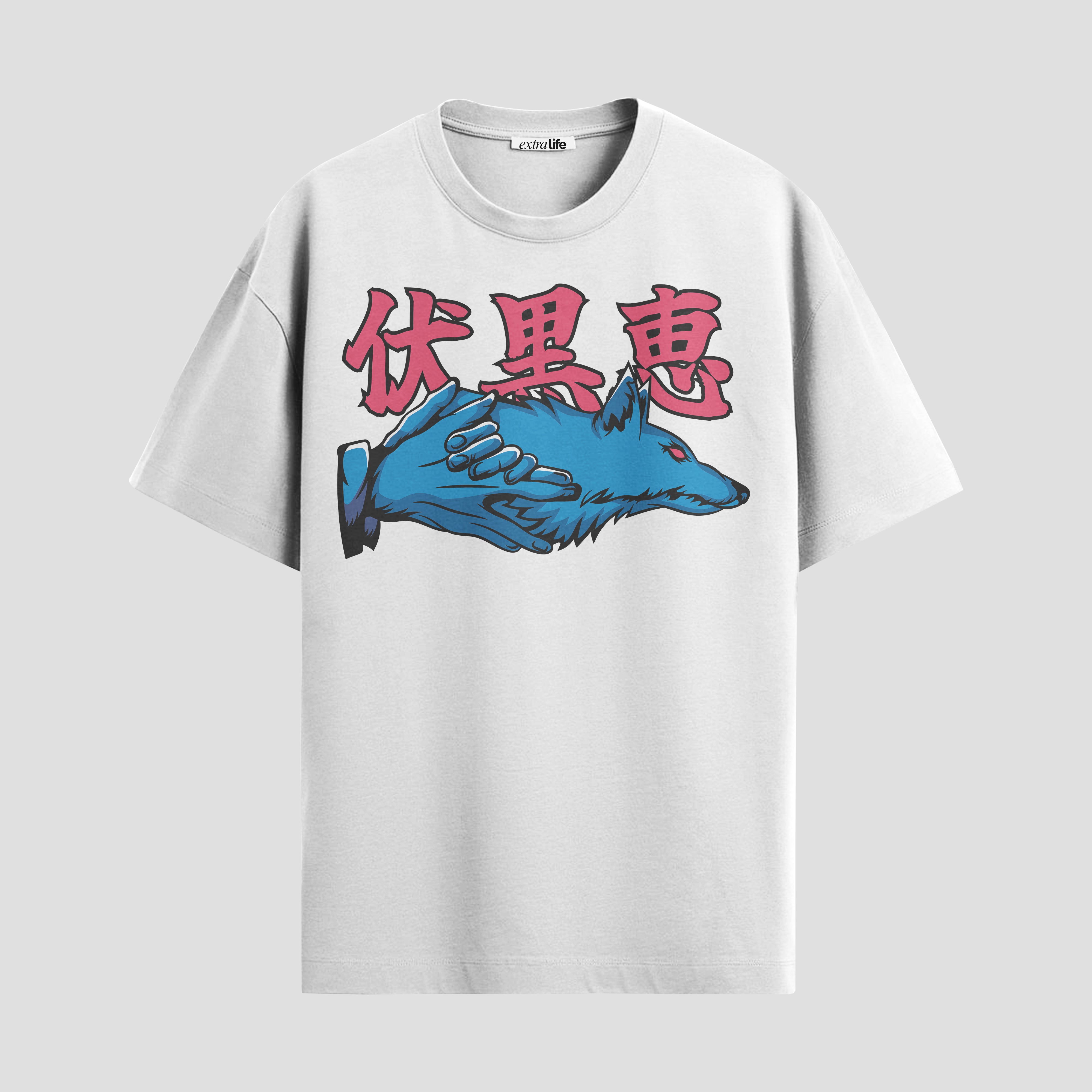 Playera urbana de anime y gaming ExtraLife MX, corte Standard Fit unisex ligero y transpirable en color Deep Black y Pure White, ropa de uso diario para gym y casual.