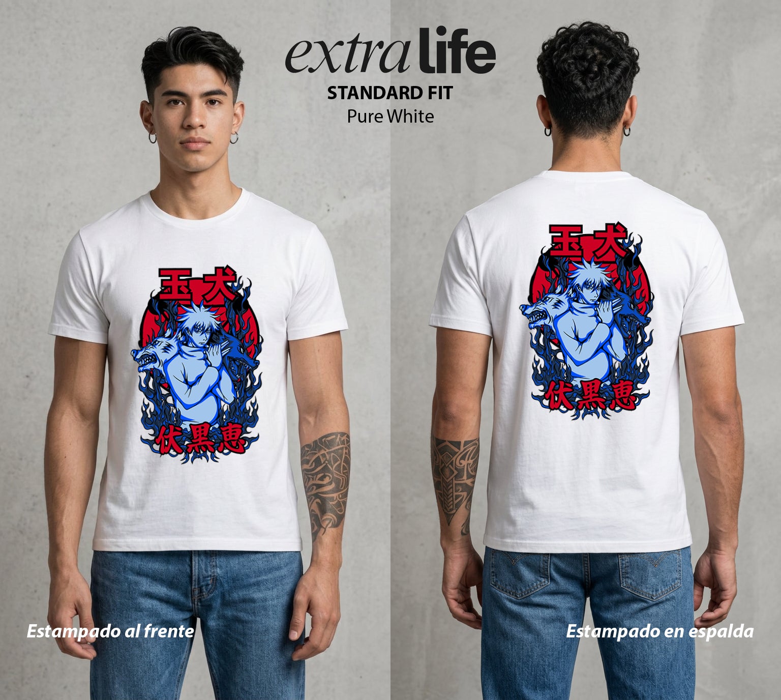 El Arte de las Maldiciones | Las Diez Sombras #01819 - Playera Standard Fit | Pure White - Foto en modelo