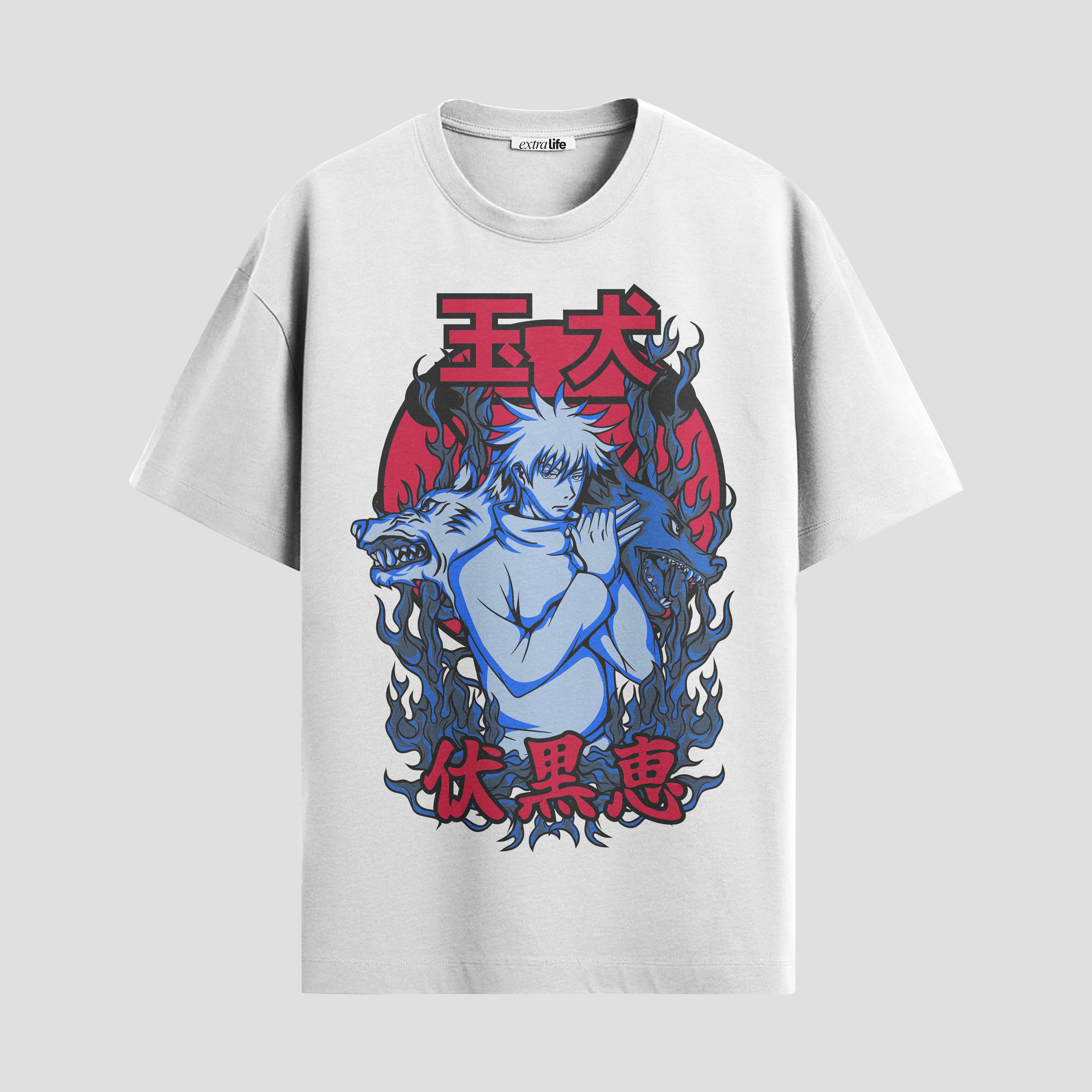 Playera urbana de anime y gaming ExtraLife MX, corte Standard Fit unisex ligero y transpirable en color Deep Black y Pure White, ropa de uso diario para gym y casual.