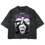 Playera streetwear premium de anime y gaming ExtraLife MX, corte boxy deluxe mineral wash heavyweight en color Acid Wash, moda urbana mexicana de culto.
