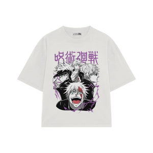 Playera streetwear premium de anime y gaming ExtraLife MX, corte oversized drop shoulder ligero y fresco en color Deep Black y Off-White, moda urbana mexicana de culto.