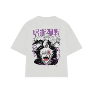 Playera streetwear premium de anime y gaming ExtraLife MX, corte oversized drop shoulder ligero y fresco en color Deep Black y Off-White, moda urbana mexicana de culto.