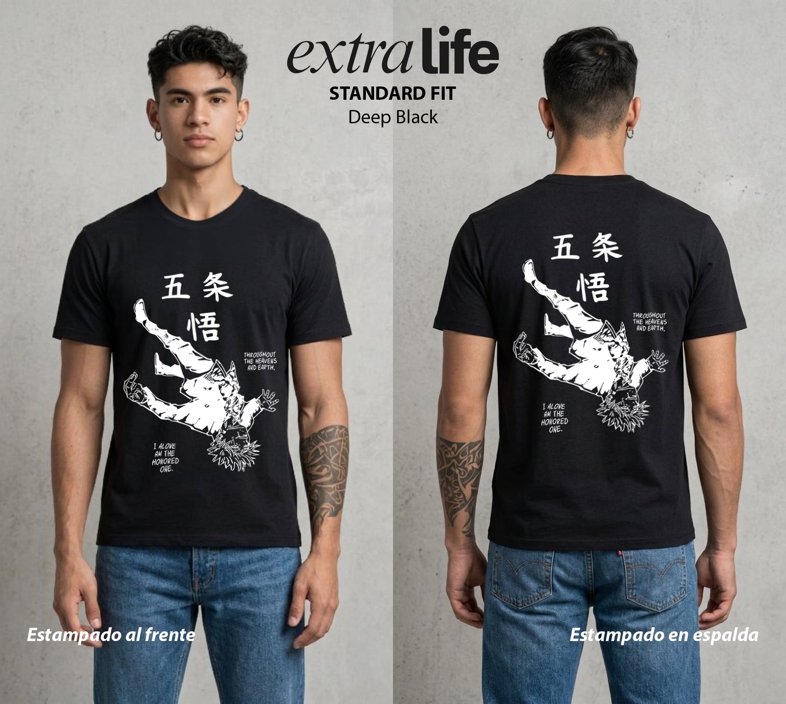 El Arte de las Maldiciones | Dominio del Infinito #01830 - Playera Standard Fit | Deep Black - Foto en modelo