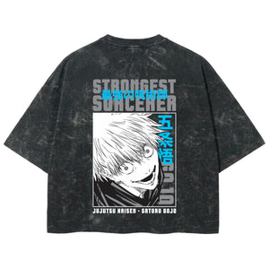 Playera streetwear premium de anime y gaming ExtraLife MX, corte boxy deluxe mineral wash heavyweight en color Acid Wash, moda urbana mexicana de culto.