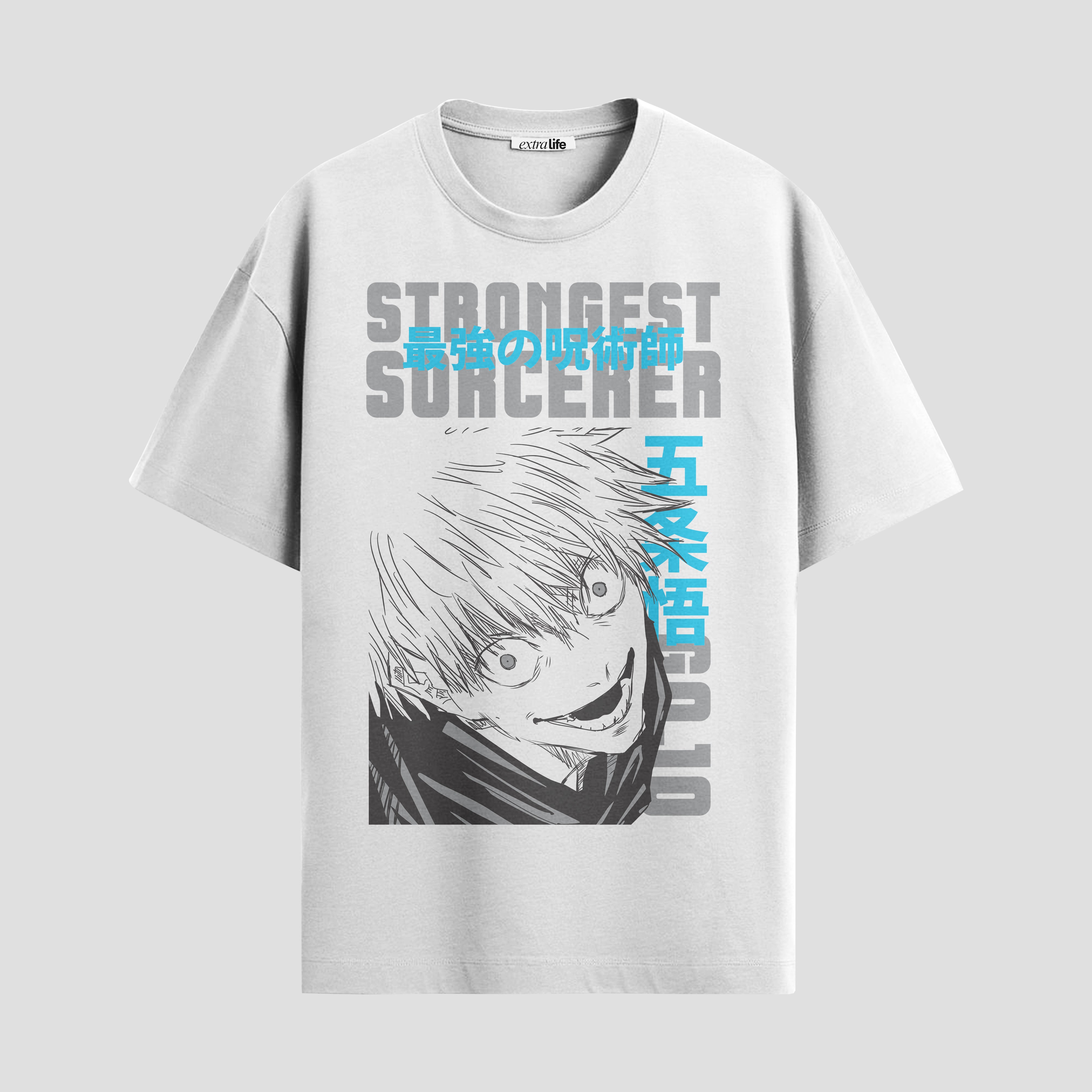 Playera urbana de anime y gaming ExtraLife MX, corte Standard Fit unisex ligero y transpirable en color Deep Black y Pure White, ropa de uso diario para gym y casual.