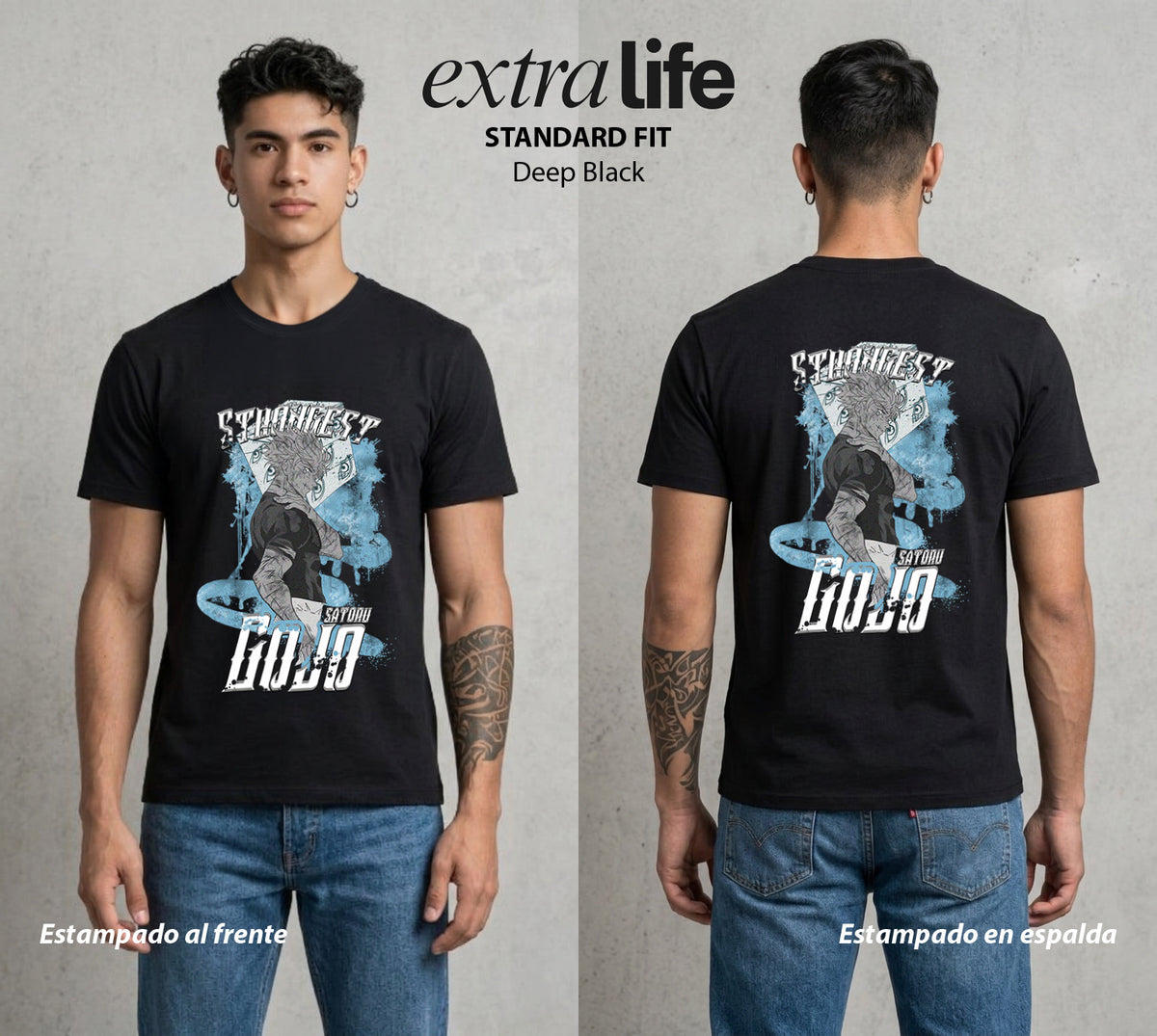 El Arte de las Maldiciones | El Mas Fuerte #01842 - Playera Classic Premium | Deep Black - Foto en modelo