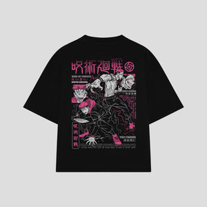 Playera streetwear premium de anime y gaming ExtraLife MX, corte oversized drop shoulder ligero y fresco en color Deep Black y Off-White, moda urbana mexicana de culto.