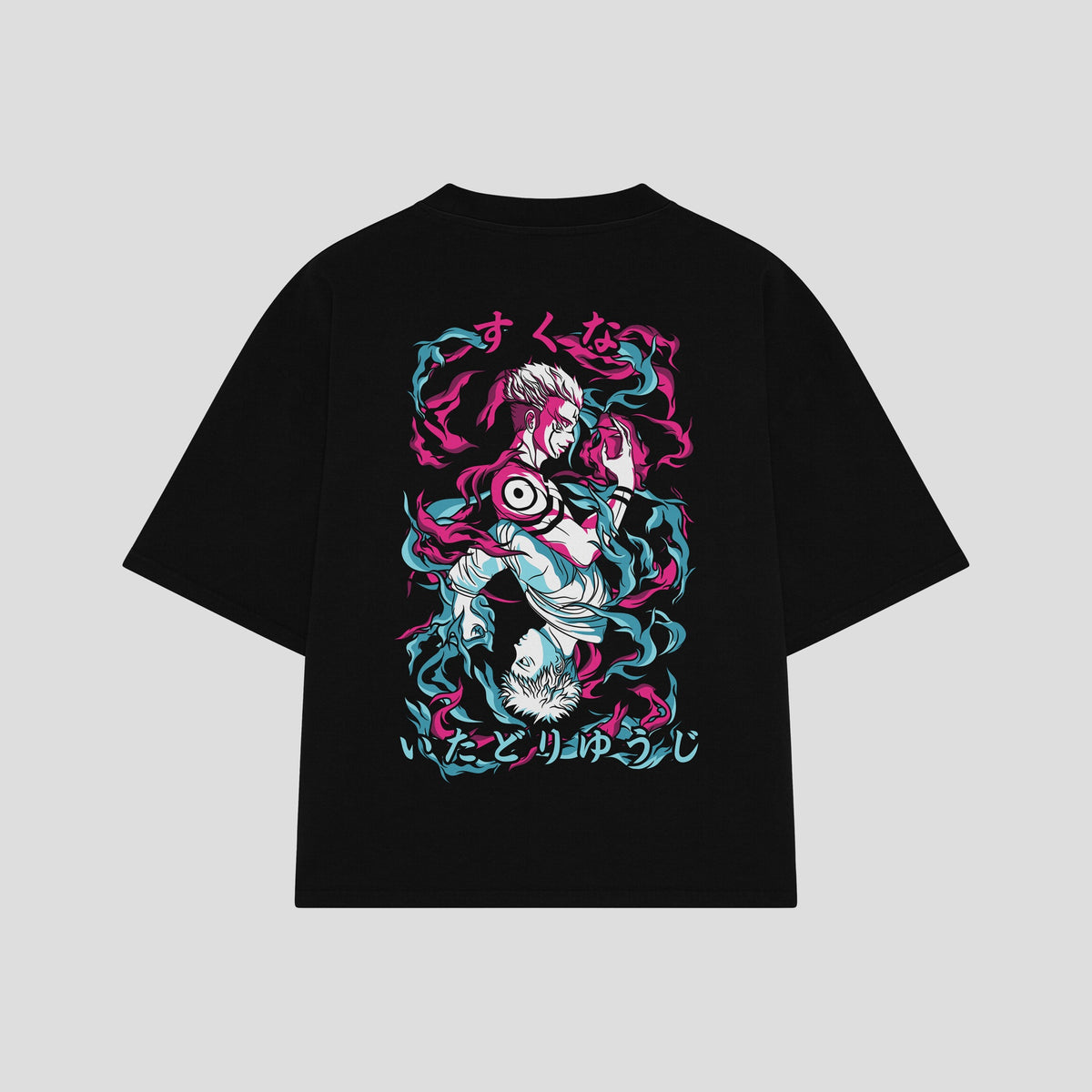 Playera streetwear premium de anime y gaming ExtraLife MX, corte oversized drop shoulder ligero y fresco en color Deep Black y Off-White, moda urbana mexicana de culto.