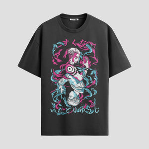Playera urbana de anime y gaming ExtraLife MX, corte Standard Fit unisex ligero y transpirable en color Deep Black y Pure White, ropa de uso diario para gym y casual.