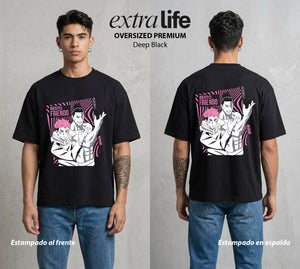 El Arte de las Maldiciones | El Corazon del Poder #01865 - Playera Oversized Premium | Deep Black - Foto en modelo
