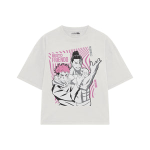 Playera streetwear premium de anime y gaming ExtraLife MX, corte oversized drop shoulder ligero y fresco en color Deep Black y Off-White, moda urbana mexicana de culto.