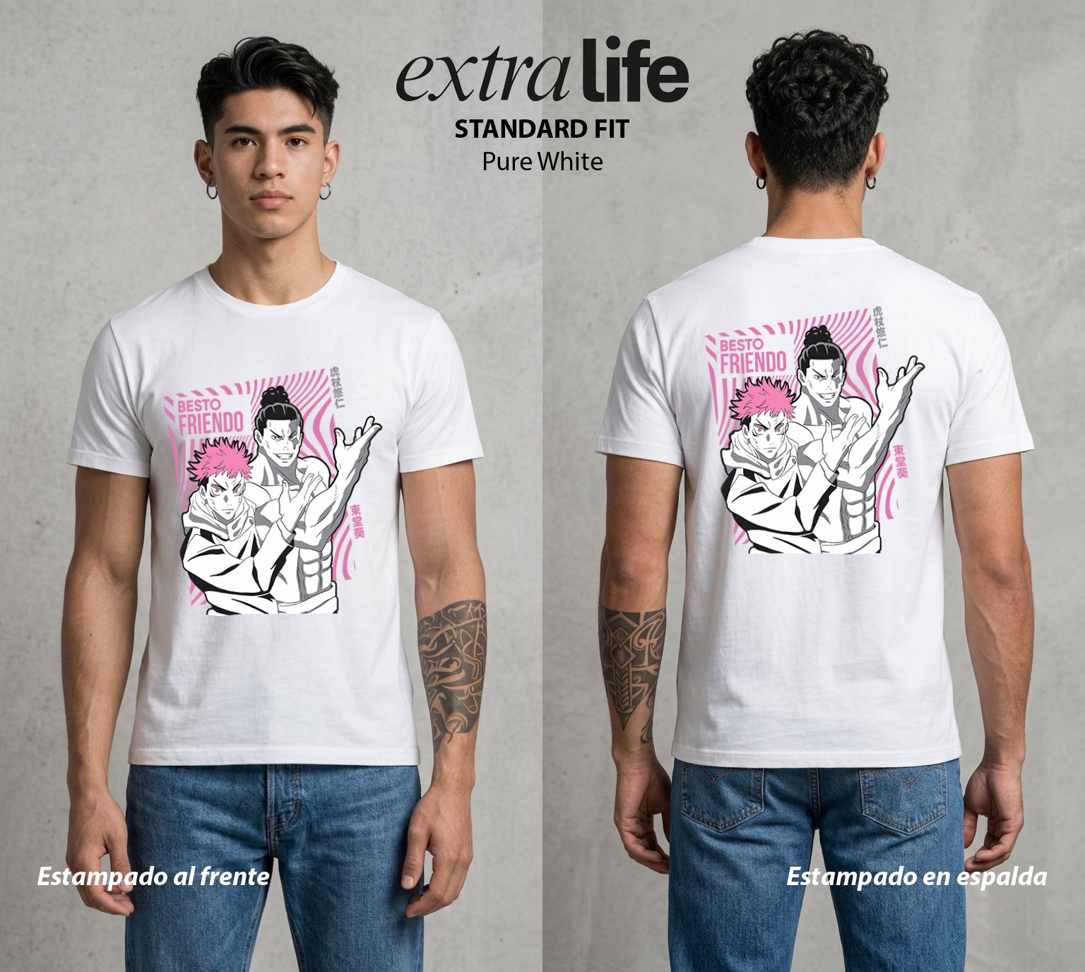 El Arte de las Maldiciones | El Corazon del Poder #01865 - Playera Standard Fit | Pure White - Foto en modelo