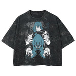 Playera streetwear premium de anime y gaming ExtraLife MX, corte boxy deluxe mineral wash heavyweight en color Acid Wash, moda urbana mexicana de culto.