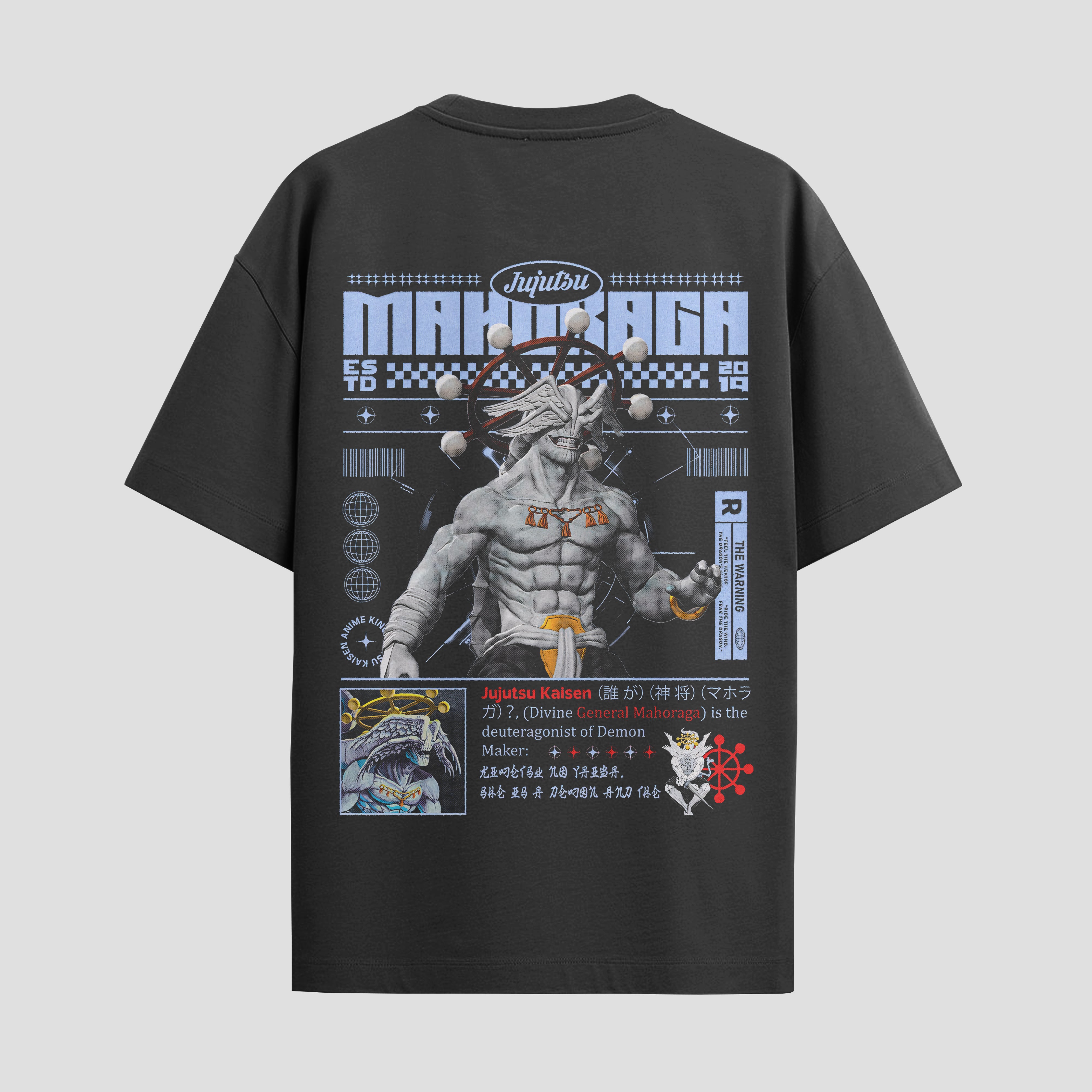 Playera urbana de anime y gaming ExtraLife MX, corte Standard Fit unisex ligero y transpirable en color Deep Black y Pure White, ropa de uso diario para gym y casual.