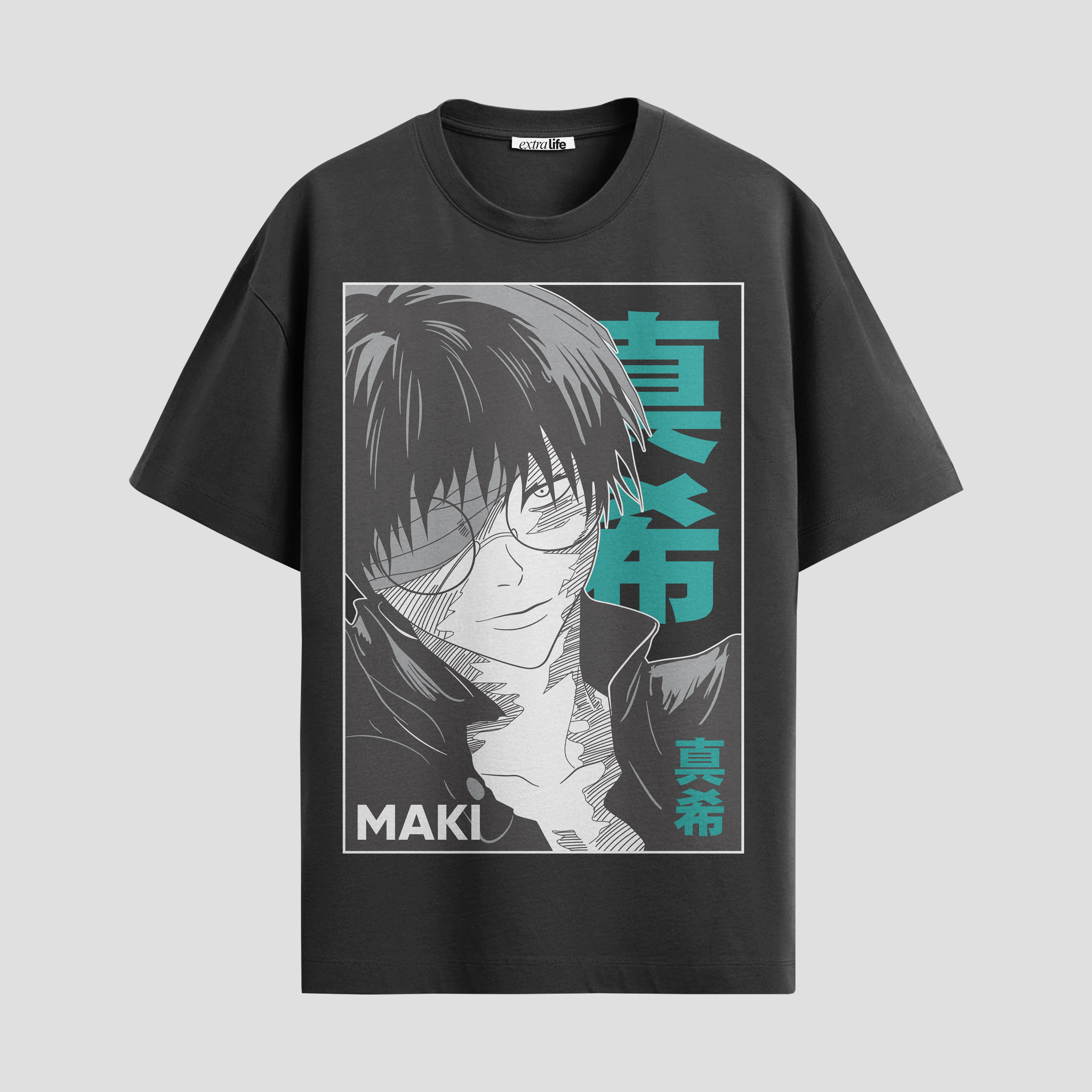 Playera urbana de anime y gaming ExtraLife MX, corte Standard Fit unisex ligero y transpirable en color Deep Black y Pure White, ropa de uso diario para gym y casual.