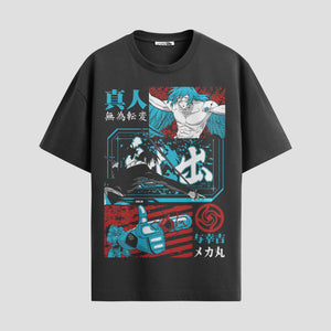 Playera urbana de anime y gaming ExtraLife MX, corte Standard Fit unisex ligero y transpirable en color Deep Black y Pure White, ropa de uso diario para gym y casual.