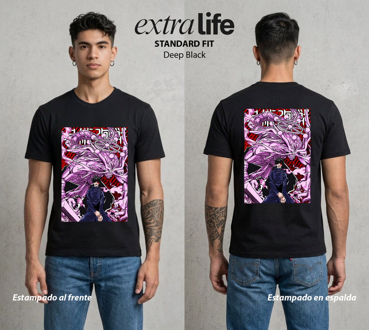 El Arte de las Maldiciones | La Adaptacion del Caos #01892 - Playera Classic Premium | Deep Black - Foto en modelo