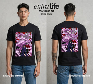 El Arte de las Maldiciones | La Adaptacion del Caos #01892 - Playera Standard Fit | Deep Black - Foto en modelo