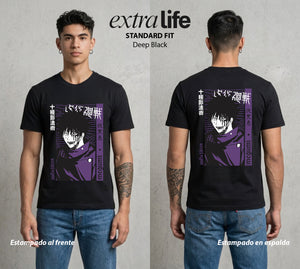 El Arte de las Maldiciones | Sombras y Bestias #01893 - Playera Standard Fit | Deep Black - Foto en modelo