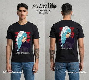 El Arte de las Maldiciones | La Mercenaria del Arte #01894 - Playera Standard Fit | Deep Black - Foto en modelo