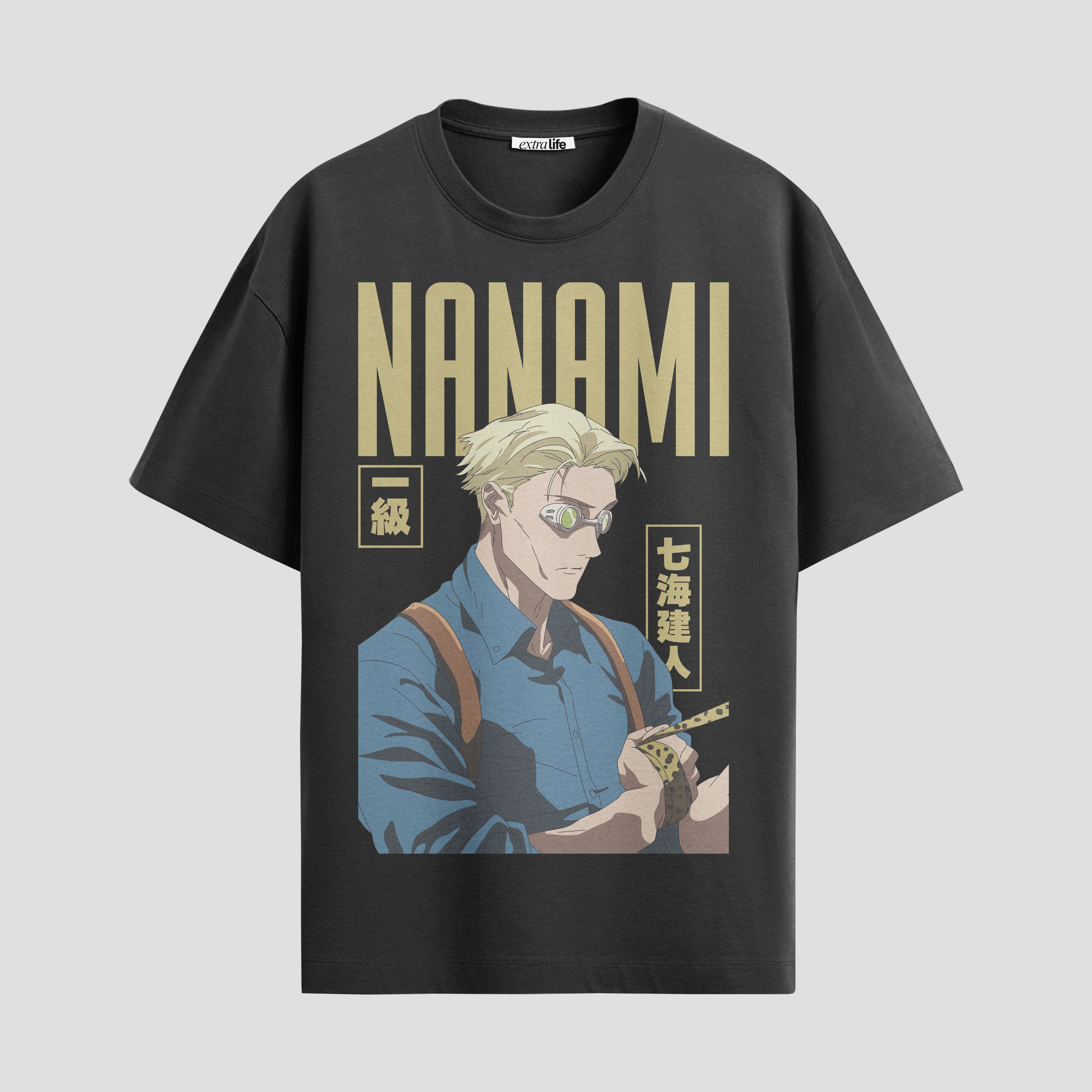 Playera urbana de anime y gaming ExtraLife MX, corte Standard Fit unisex ligero y transpirable en color Deep Black y Pure White, ropa de uso diario para gym y casual.