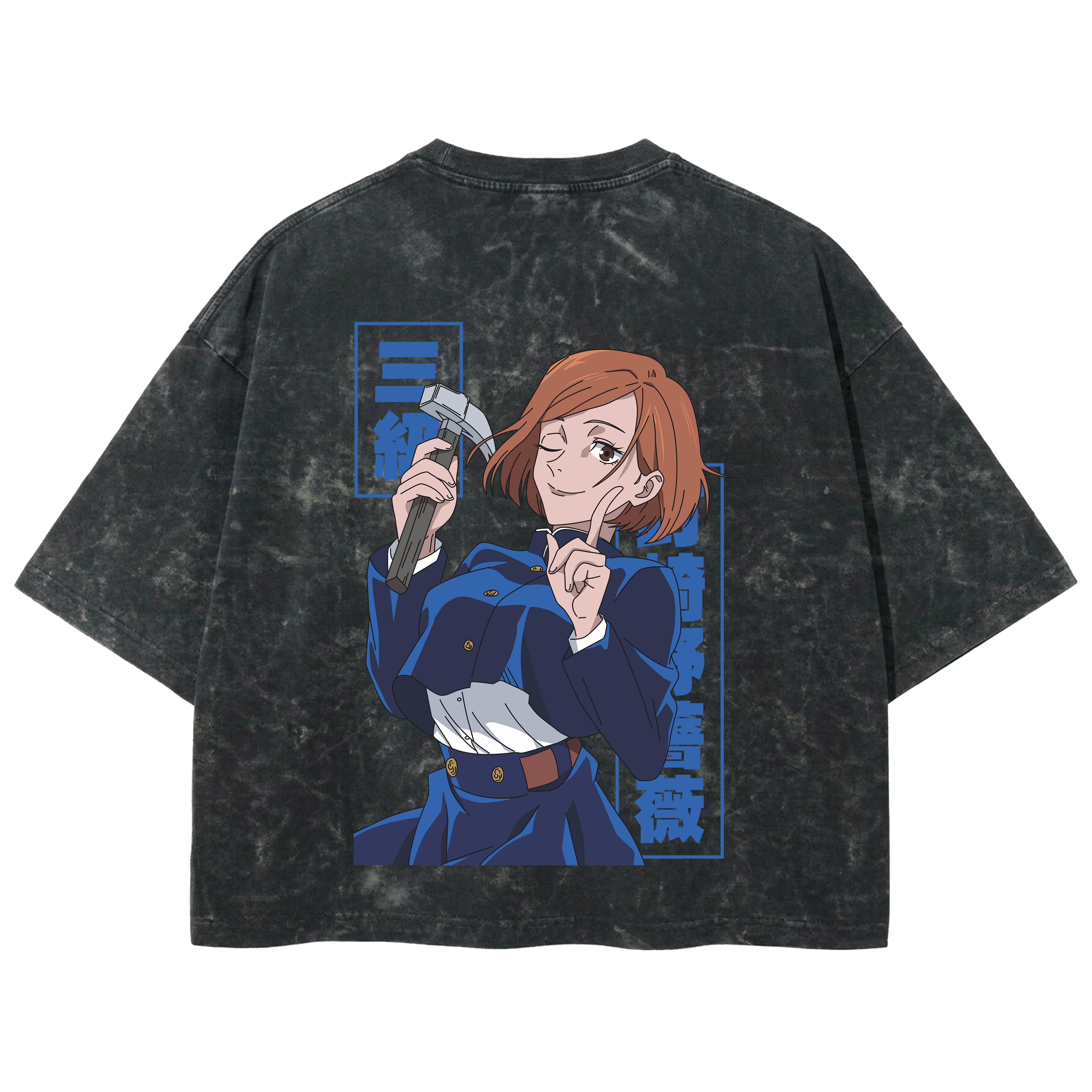 Playera streetwear premium de anime y gaming ExtraLife MX, corte boxy deluxe mineral wash heavyweight en color Acid Wash, moda urbana mexicana de culto.