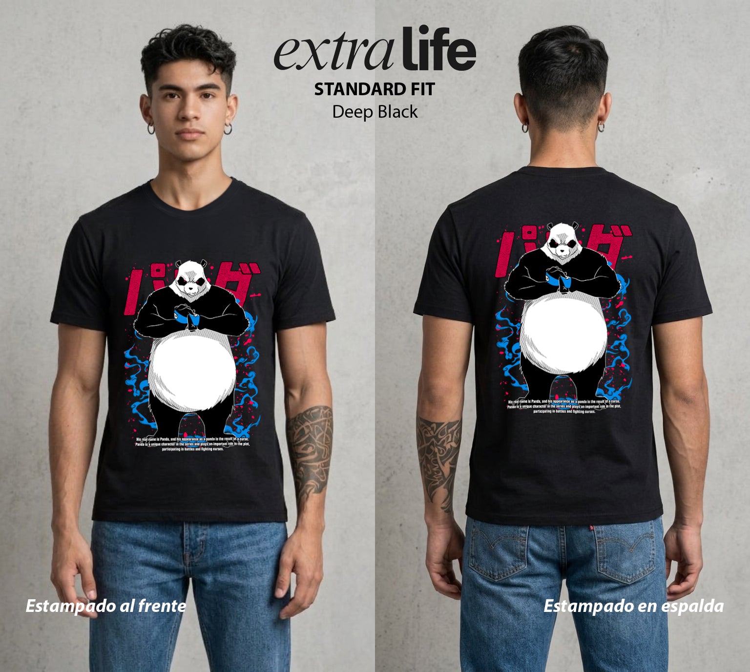 El Arte de las Maldiciones | El Oso del Arte #01912 - Playera Standard Fit | Deep Black - Foto en modelo