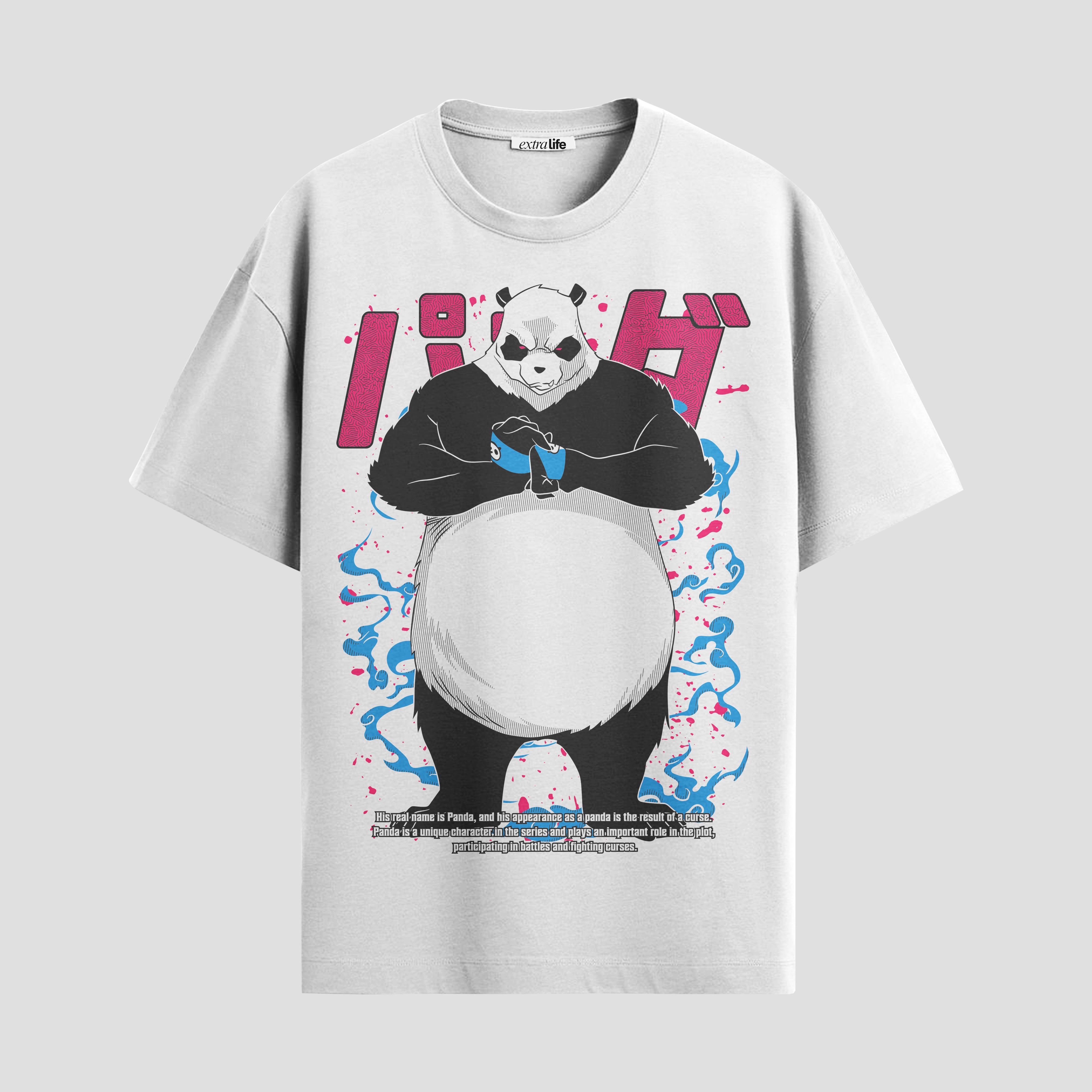 Playera urbana de anime y gaming ExtraLife MX, corte Standard Fit unisex ligero y transpirable en color Deep Black y Pure White, ropa de uso diario para gym y casual.