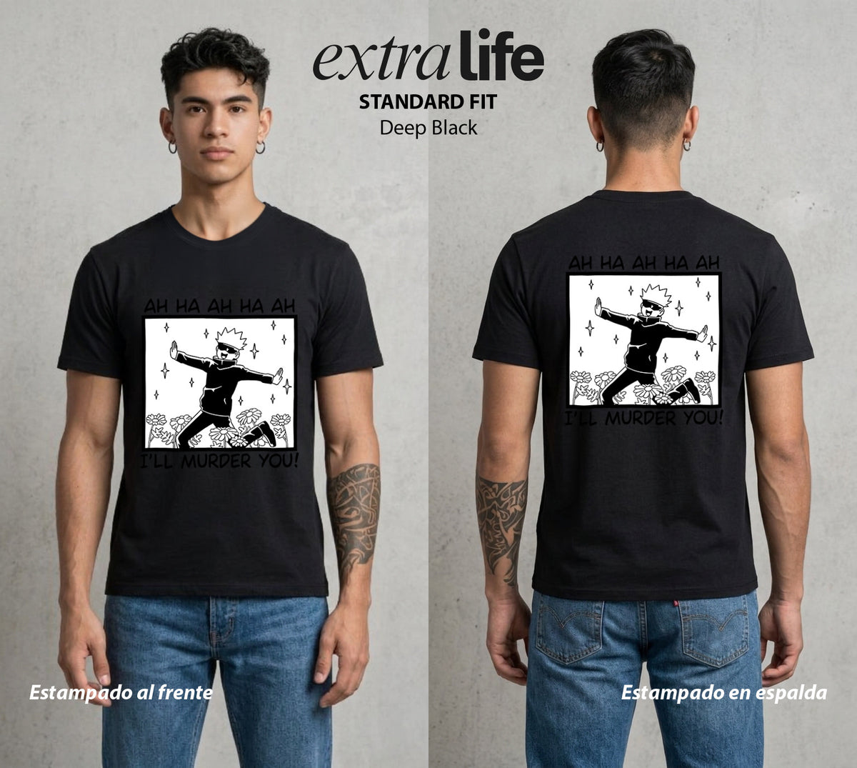 El Arte de las Maldiciones | Ojos del Universo #01919 - Playera Classic Premium | Deep Black - Foto en modelo
