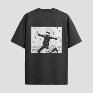 Playera urbana de anime y gaming ExtraLife MX, corte Standard Fit unisex ligero y transpirable en color Deep Black y Pure White, ropa de uso diario para gym y casual.