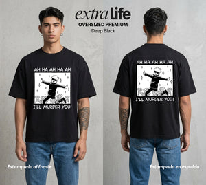 El Arte de las Maldiciones | Seis Ojos del Poder #01920 - Playera Oversized Premium | Deep Black - Foto en modelo