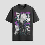 Playera urbana de anime y gaming ExtraLife MX, corte Standard Fit unisex ligero y transpirable en color Deep Black y Pure White, ropa de uso diario para gym y casual.