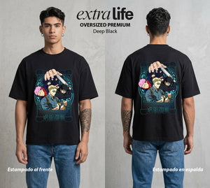 El Arte de las Maldiciones | El Incidente de Shibuya #01923 - Playera Oversized Premium | Deep Black - Foto en modelo