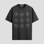 Playera urbana de anime y gaming ExtraLife MX, corte Standard Fit unisex ligero y transpirable en color Deep Black y Pure White, ropa de uso diario para gym y casual.