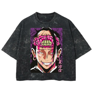 Playera streetwear premium de anime y gaming ExtraLife MX, corte boxy deluxe mineral wash heavyweight en color Acid Wash, moda urbana mexicana de culto.