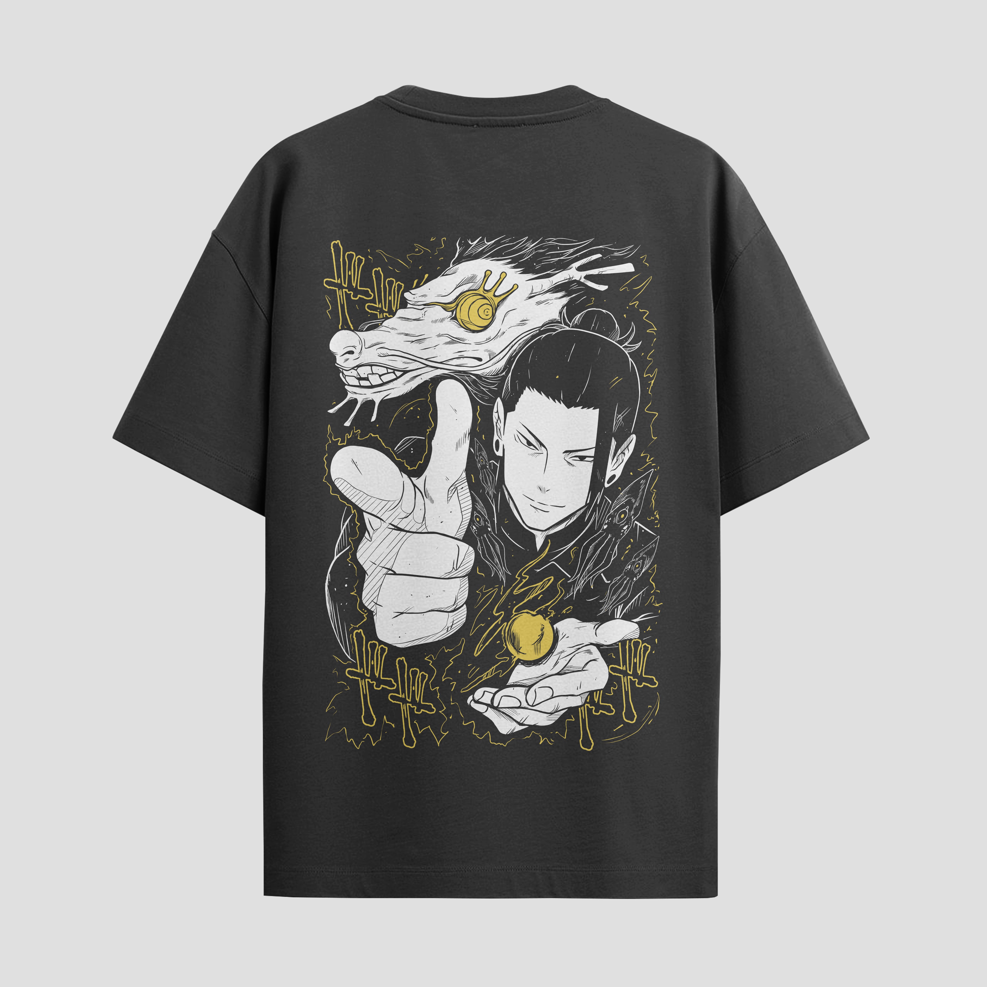 Playera urbana de anime y gaming ExtraLife MX, corte Standard Fit unisex ligero y transpirable en color Deep Black y Pure White, ropa de uso diario para gym y casual.