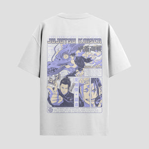 Playera urbana de anime y gaming ExtraLife MX, corte Standard Fit unisex ligero y transpirable en color Deep Black y Pure White, ropa de uso diario para gym y casual.