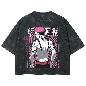Playera streetwear premium de anime y gaming ExtraLife MX, corte boxy deluxe mineral wash heavyweight en color Acid Wash, moda urbana mexicana de culto.