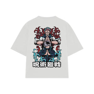 Playera streetwear premium de anime y gaming ExtraLife MX, corte oversized drop shoulder ligero y fresco en color Deep Black y Off-White, moda urbana mexicana de culto.