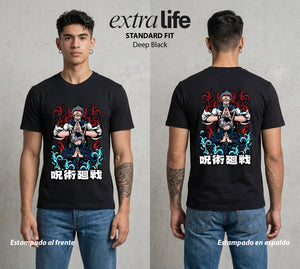 El Arte de las Maldiciones | El Infinito Absoluto #01947 - Playera Standard Fit | Deep Black - Foto en modelo
